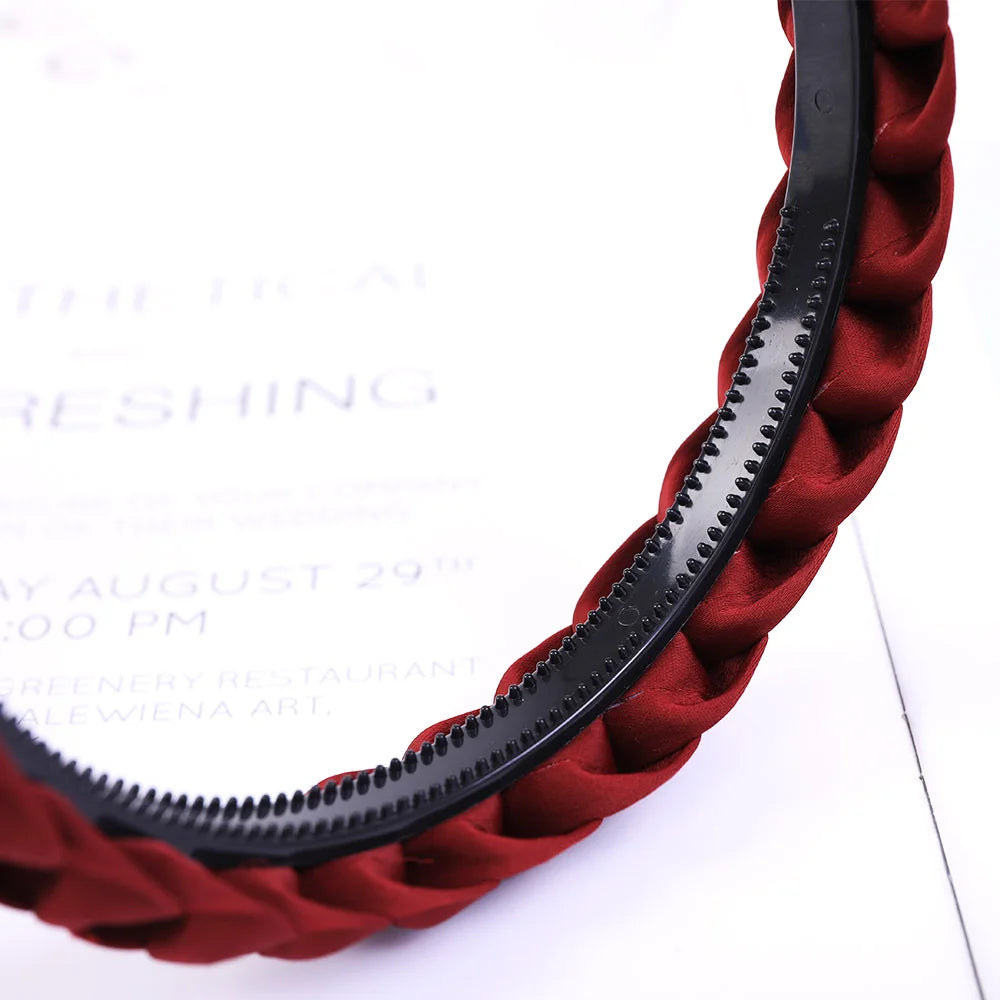 Braided Headband Women Girls Elastic Hairbands Non-slip Fashion Weaving Hair Hoop Bands Female Bezel Hair Accessories Headwear