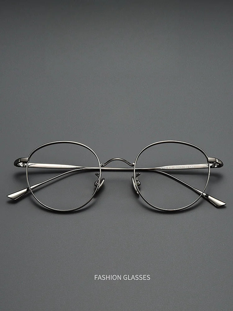 Titanium Glasses Frame Retro Round Wide-rimmed Men's Glasses Frame Anti-blue Light Optical Prescription Women Glasses Frame 835