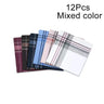 12pc Classic Stripe Plaid Handkerchiefs Men Women Pocket Sweat-absorbing Handkerchief Wedding Party Business Chest Towel Scarves