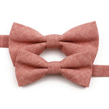 High Quality Mens Solid Color Bowtie Set For Men Children Wedding Party Dinner Accessory Pink Orange Father-son Bow Tie Gift
