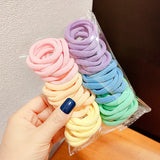 50PCS/Set Women Girls 4CM 2CM Colorful Nylon Elastic Hair Bands Ponytail Holder Rubber Bands Scrunchie Headband Hair Accessories