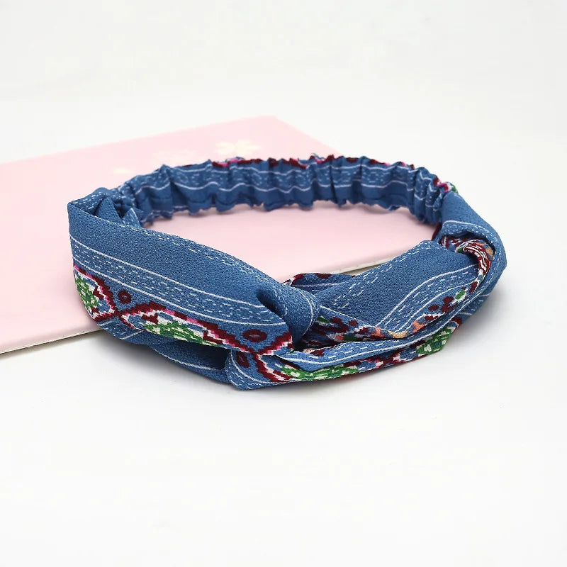 Women Headband New Fashion Hair Bands Bohemian Cross Elastic Hair Band For Ladies Black Purple Female Head band Hair Accessories