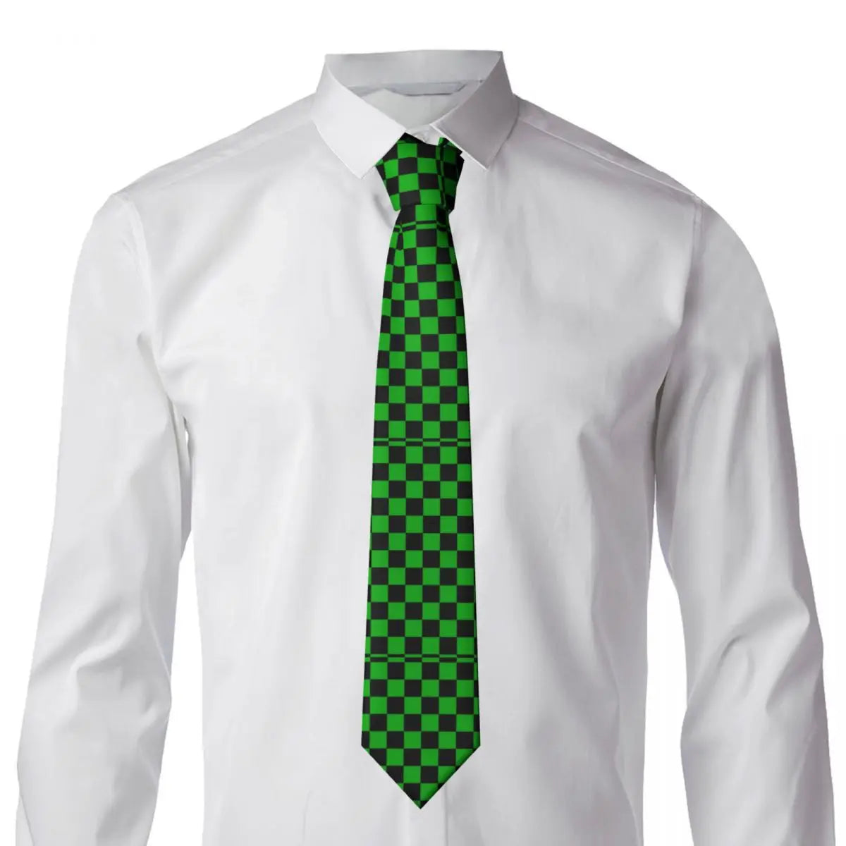 Black And Green Two Tone Tie Mod Checkers 8CM Design Neck Ties Gift Business For Men Shirt