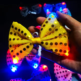 10Pcs Luminous Tie LED Flash Necktie Light up Bow Necktie Lights Sequins Bowtie Rave Rave Party Gift 3 Flashing Light Settings