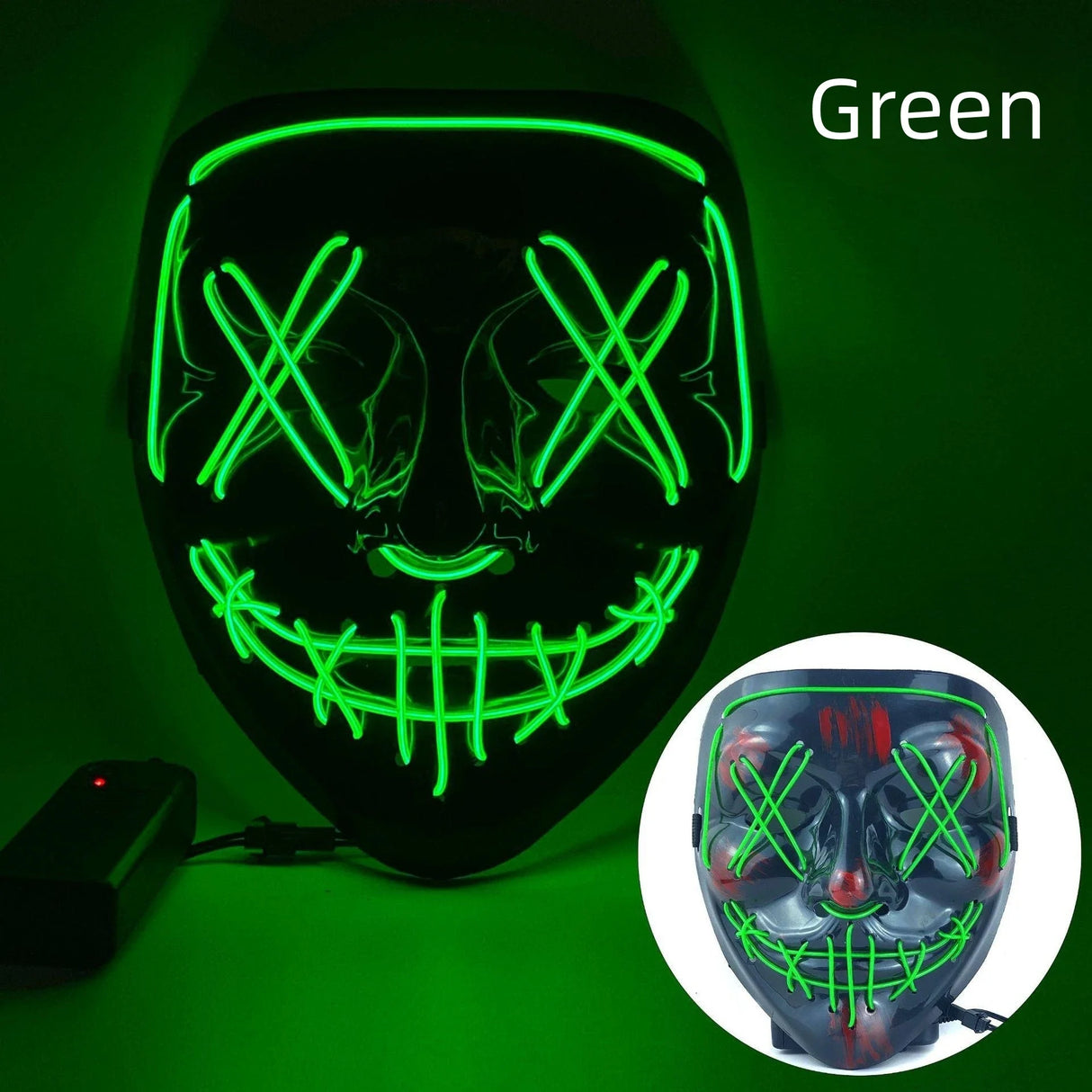 Cosmask Halloween Neon Mask Led Mask Masque Masquerade Party Masks Light Glow In The Dark Funny Masks Cosplay Costume Supplies