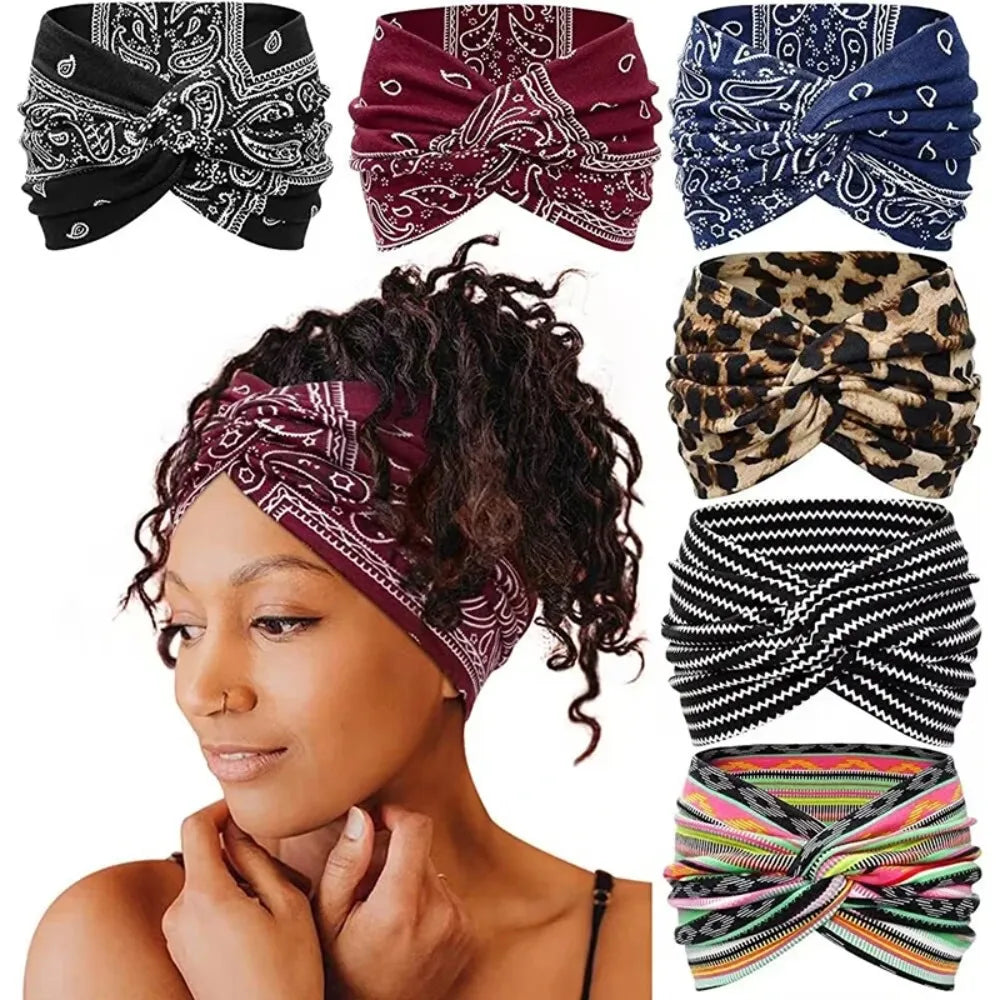 Fashion Yoga Hair Bands Headbands for Women Extra Large Turban Workout Headband  Boho Twisted Thick Hair Accessories