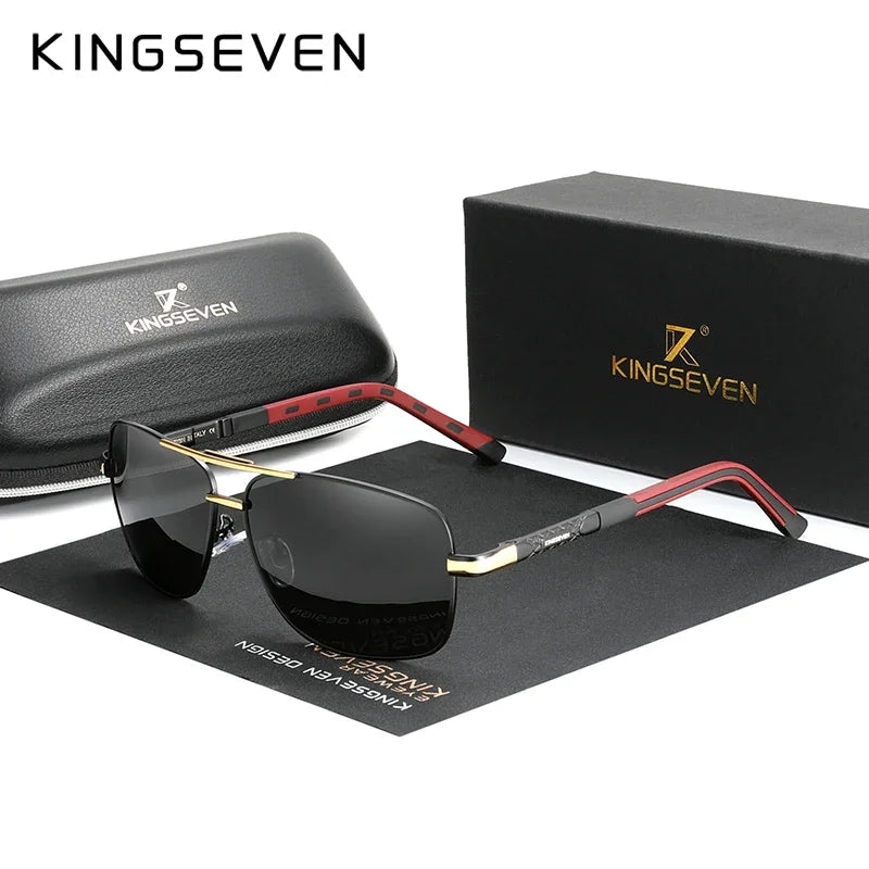 KINGSEVEN Classical Men’s Sunglasses High Quality Aluminum HD Mirror Lens Functional Glasses Women Driving Accessory Eyewear