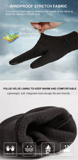 LOOGDEEL Skiing Gloves Waterproof Windproof Winter Cycling Running Ski Warmth Sports Gloves Touch Screen Full Fingers Non-Slip