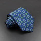 Men's Fashion Silk Tie 7.5cm Soft Novelty Necktie Blue Green Orange Color Ties For Men Dot Floral Bowtie Wedding Business Gift