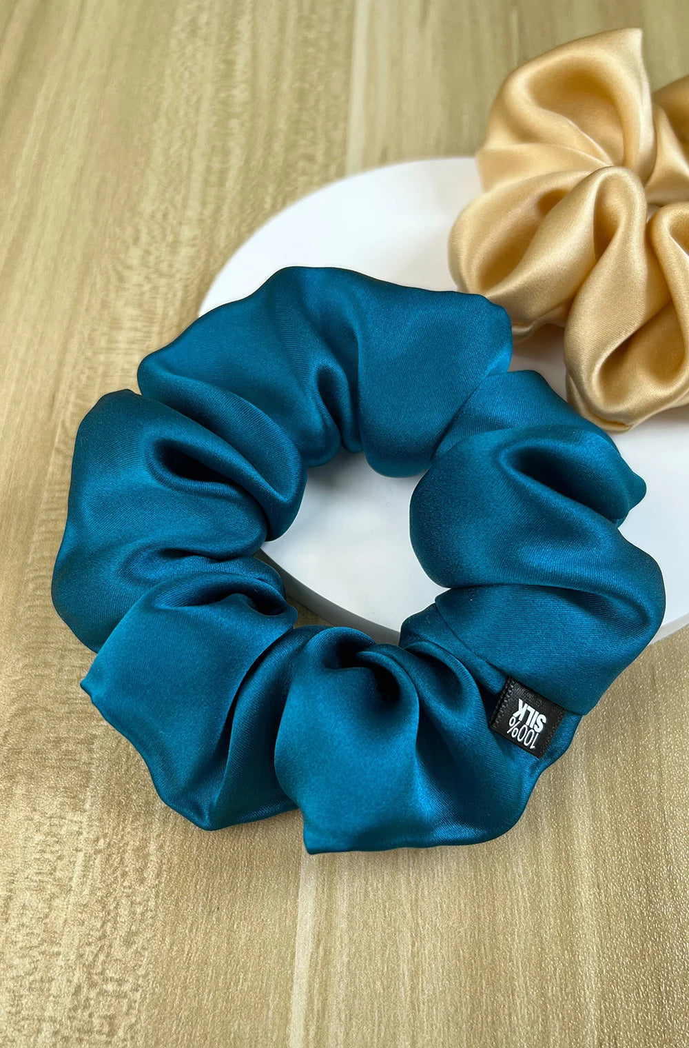100% Mulberry Silk Hair Scrunchies Elastic Rubber Band Hair Ties Big Large Gum Ropes Ponytail Holders for Women Girls 19 Momme
