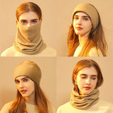 Multifunction Windproof Headband Scarf Solid Colour Knitted Pullover Hat Winter Soft Warm Face Mask Outdoor Cycling Neck Warmer