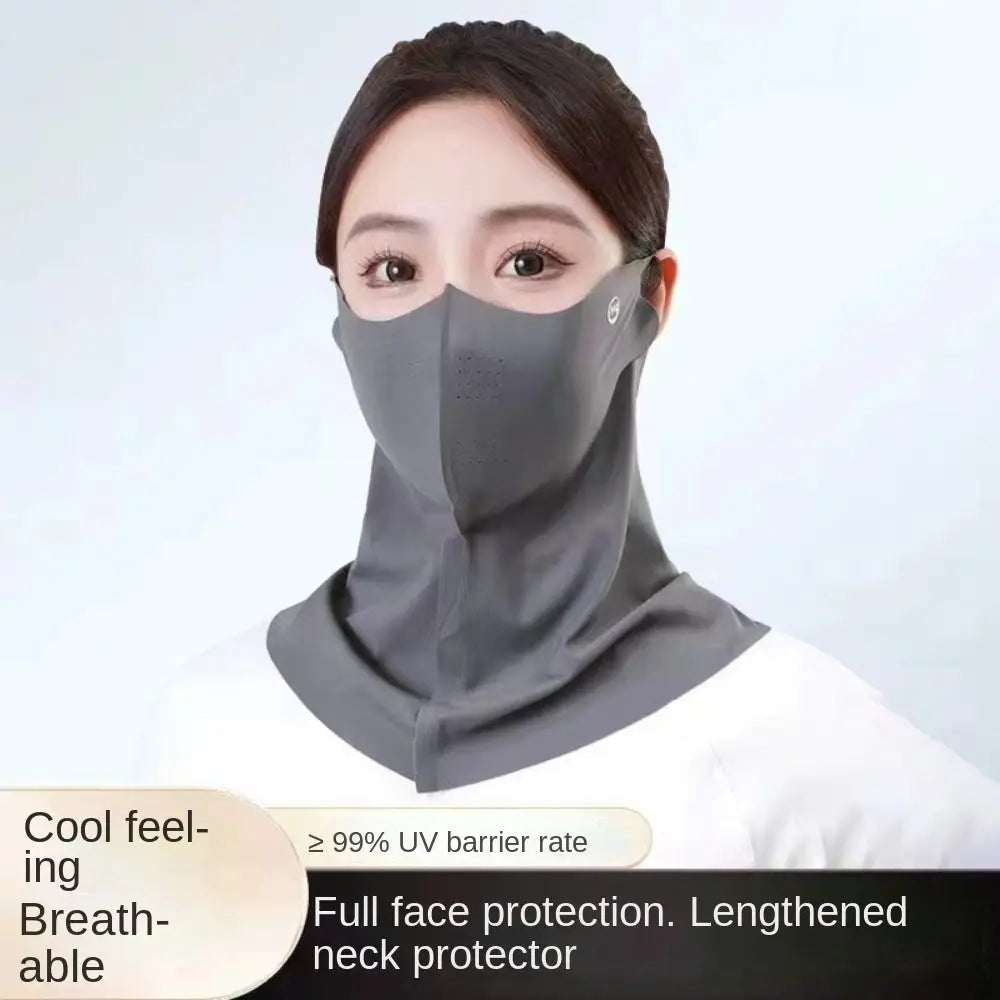 Ice Silk Sun Protection Mask Cool 3D Breathable Sunshade Face Mask Dustproof Neck Protection Anti-UV Neck Scarf Cycling