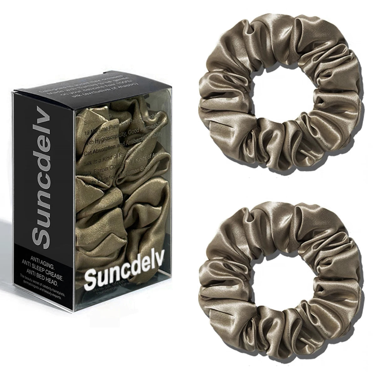 2PCS 3.5CM Mulberry Silk Scrunchies Women Grils Hair Ties for Hair Sleep No Damage Hairband Curly Hair Elastics Ponytail Holder