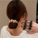 Crystal Beads Hair Ties Hair Scrunchies Hair Elastics Pearl Ponytail Holders Hair Wrist Ties Bands Scrunchies Hair Accessories