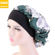2020 New No. plus-Sized African Printing round Cap Double-Layer Satin Lining Wide Edge Nightcap Chemotherapy Hat