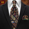 MUGIVALA 9CM Retro business banquet suit paisley vintage pattern tie pocket square set