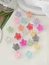 Mini Flower Hair Clips Pack for Women - Creaseless Styling Claw Clips for Bangs and Tiny Hair Styling
