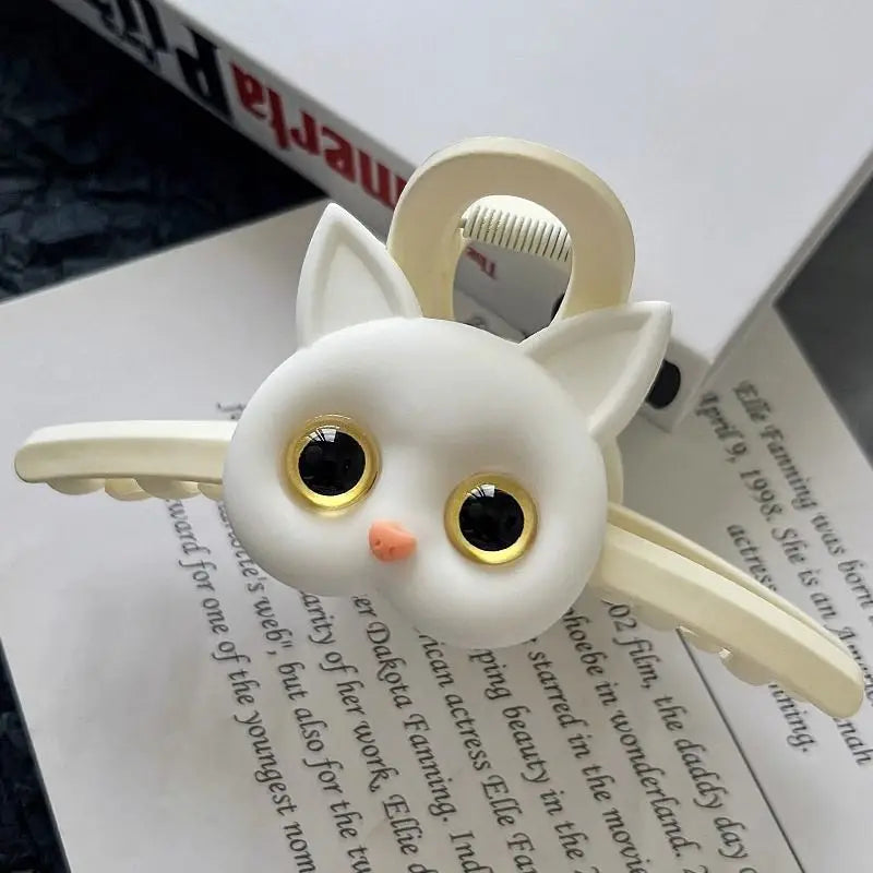 1pc Cute cat hair clip, women's new high-end shark clip, large hair tie, internet famous hairpin headband