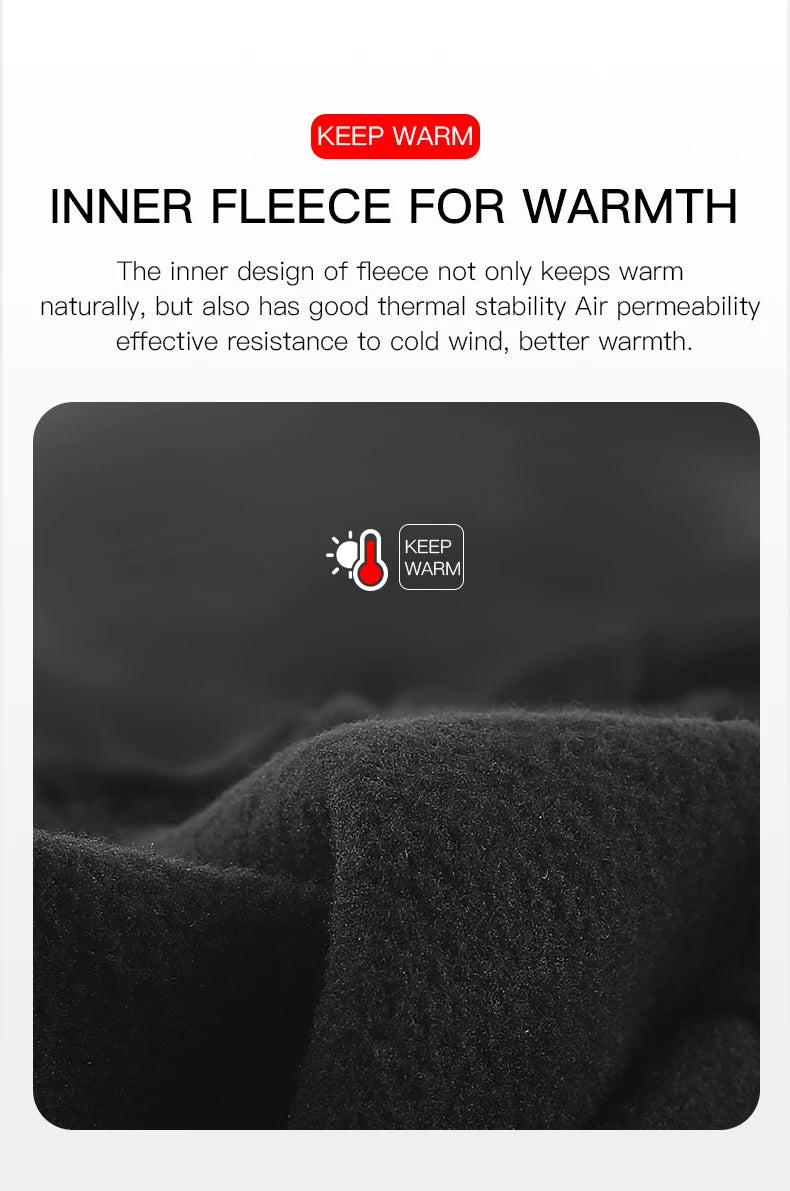 Autumn Winter Motorbike Gloves Men Women Windproof Anti-slip Touchscreen Fleece Keep Warm for Work Gloves Men Sports Bike Black