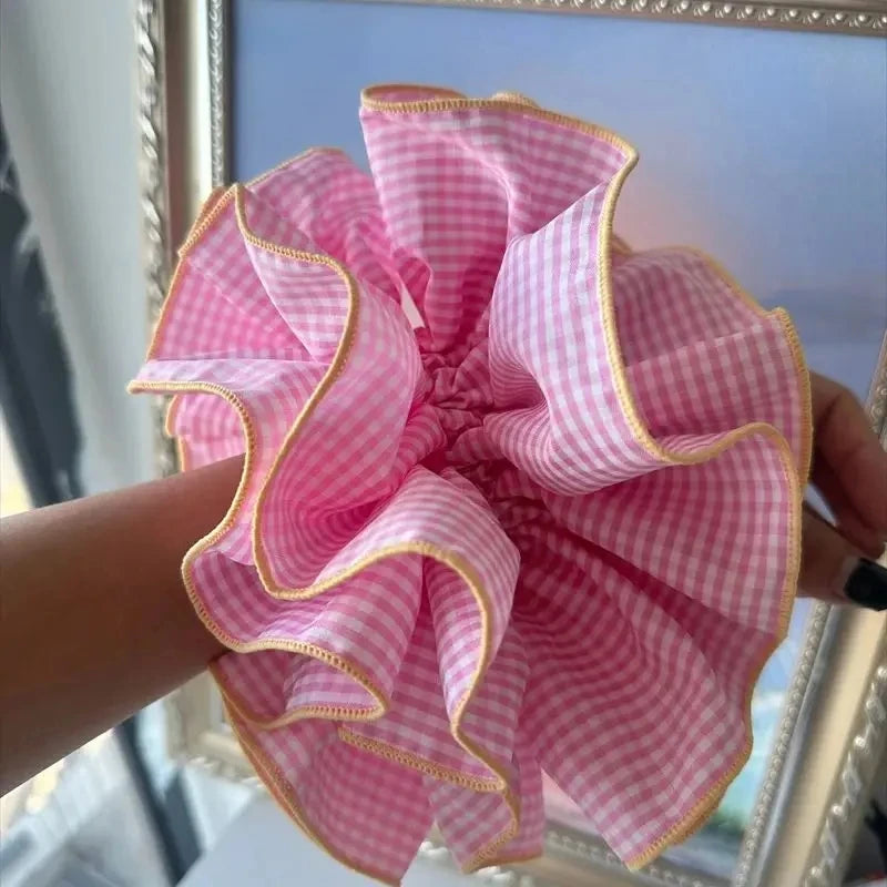Fashion Lace Scrunchies Romantic Elastic Hair Bands Girl Solid Ponytail Holder Tie Headwear Hair Rope for Women Hair Accessories