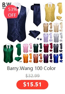 Barry.Wang Novelty Silk Men Tie Handkerchief Cufflinks Set Jacquard Animal Dinosaur Bat Gravat Necktie For Male Wedding Business