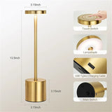 1PC Metal Classic Table Lamp USB Rechargeable Night Light Stepless Dimming Touch 3 Level Bedside Lamp Hotel Bar Decoration