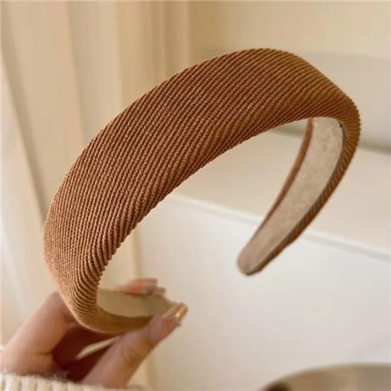 Fashion Vintage Elastic Hair Band Lattice Print Sponge Headband Womens Girl Wide Side Hairband Hair Hoop Female Hair Accessories