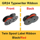 GR24BR Typewriter Carbon Ribbon Holder GR24 Universal Twin Spool Calculator Ribbon Calculator Ribbon Adding Machine (Black/Red)