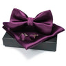 EASTEPIC Men's Bow Tie Sets Including Cufflinks and Handkerchieves Bow Ties with Adjustable Straps for Formal Occasions