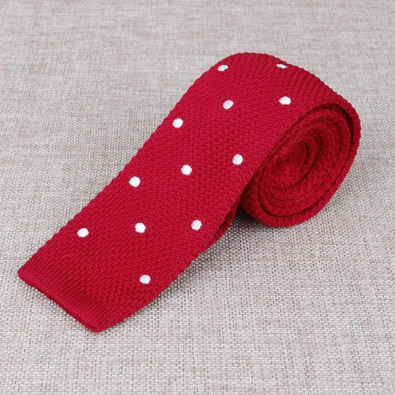 Men's Suits Knit Tie Plain Necktie For Wedding Party Tuxedo Casual Dots Woven Skinny Gravatas Cravats Accessories 25colors