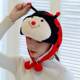 Ear Protection Cartoon Plush Moving Hat Animal Neck Warmer Movable Ears Airbag Cap Animal Earflap Hat Cosplay Party