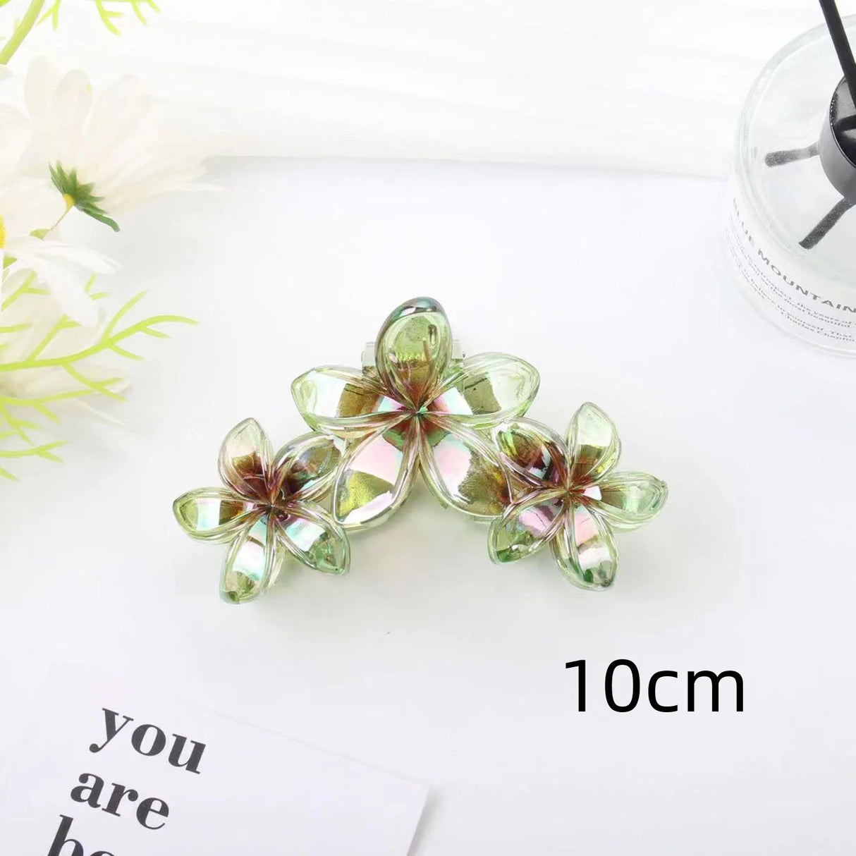 3 Head Plumeria Hair Clips Frangipani Flower Hair Claw Clip Trendy Crab Hair Claw Barrettes Hair Accessories For Girls