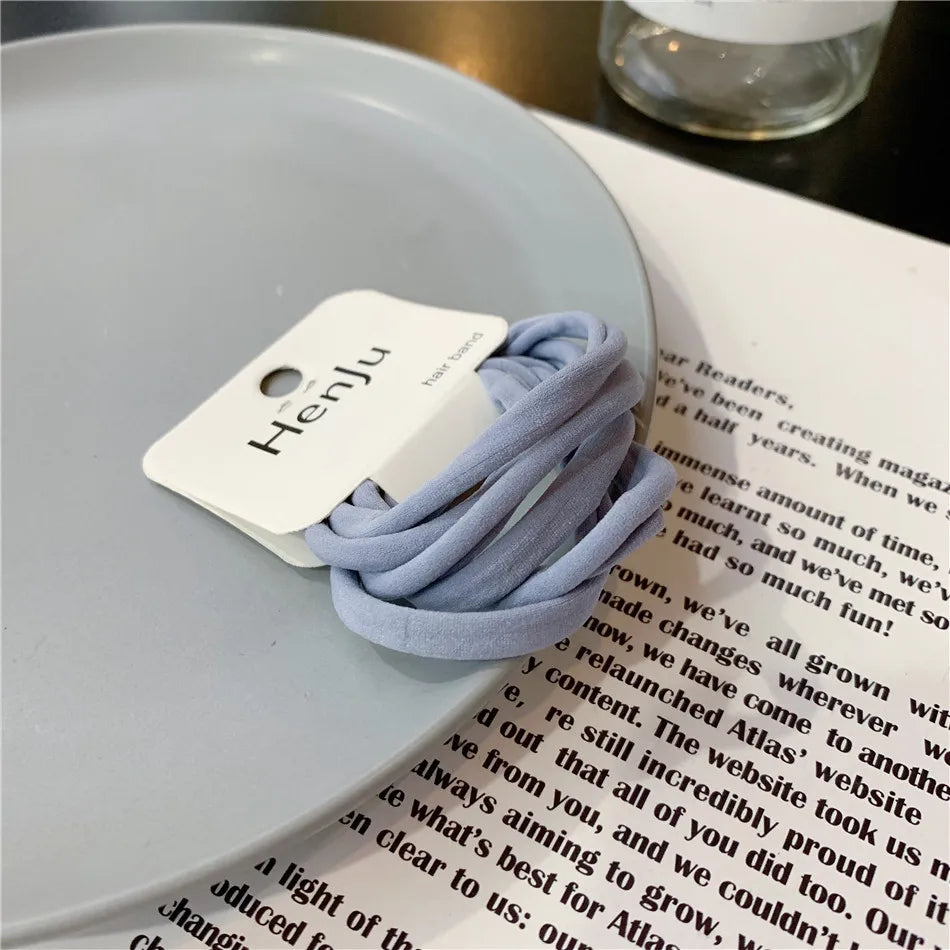 6Pcs/Lot Elastic Hair Bands Women Hair Rubber Band Elegant High Elasticity Solid Color Girls Elastic Hair Bands Hair Accessories