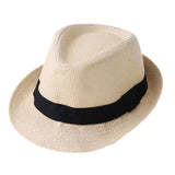 Children Kids Summer Beach Straw Hat Jazz Panama Trilby Fedora Hat Gangster Outdoor Breathable Hats Girls Boys Sunhat