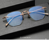 EYELUYAN Prescription Glasses 1.61 MR-8 Anti Radiation Aspheric Lens Myopia Optical Rimless Eyeglasses Pure Titanium Frame