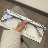 Blue Light Blocking Glasses for Men Women  Retro Half Frame Computer Optical Vintage Square Eyewear Anti-radiation Eyeglasses