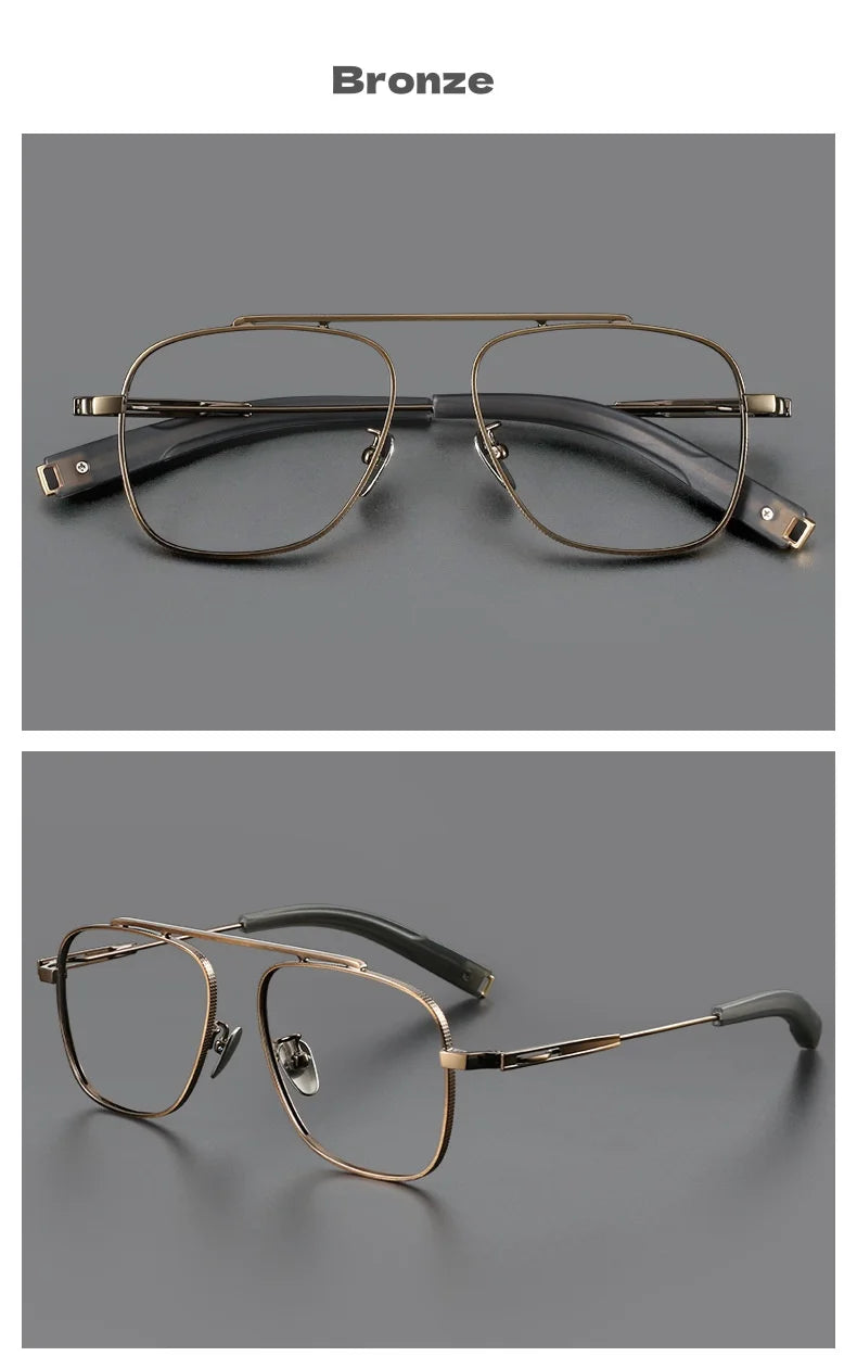 Titanium Double Beam Men's Glasses Frame Fashion Light Luxury Women's Glasses Frame Retro Optical Prescription Glasses Fram 105