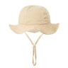 Embroidered Name Breathable Kids Wide Brim Sun Hat With Adustable Chin Strap Suitable For Summer And Beach