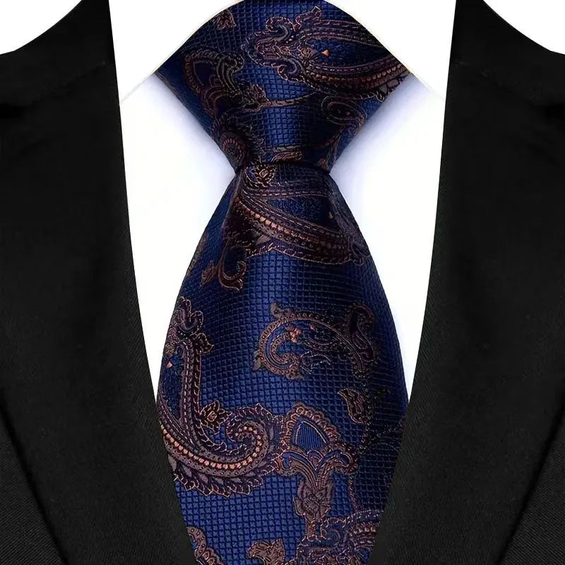 Men's Classic Paisley Tie Luxury Floral Dot 8cm Jacquard Neck Tie Necktie For Men Business Wedding Party Daily Wear Accessory