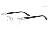 Frameless Horn Pure Titanium Glasses Frame with High-grade Natural White Horn Temples Can Be Matched with Myopia and Presbyopia.