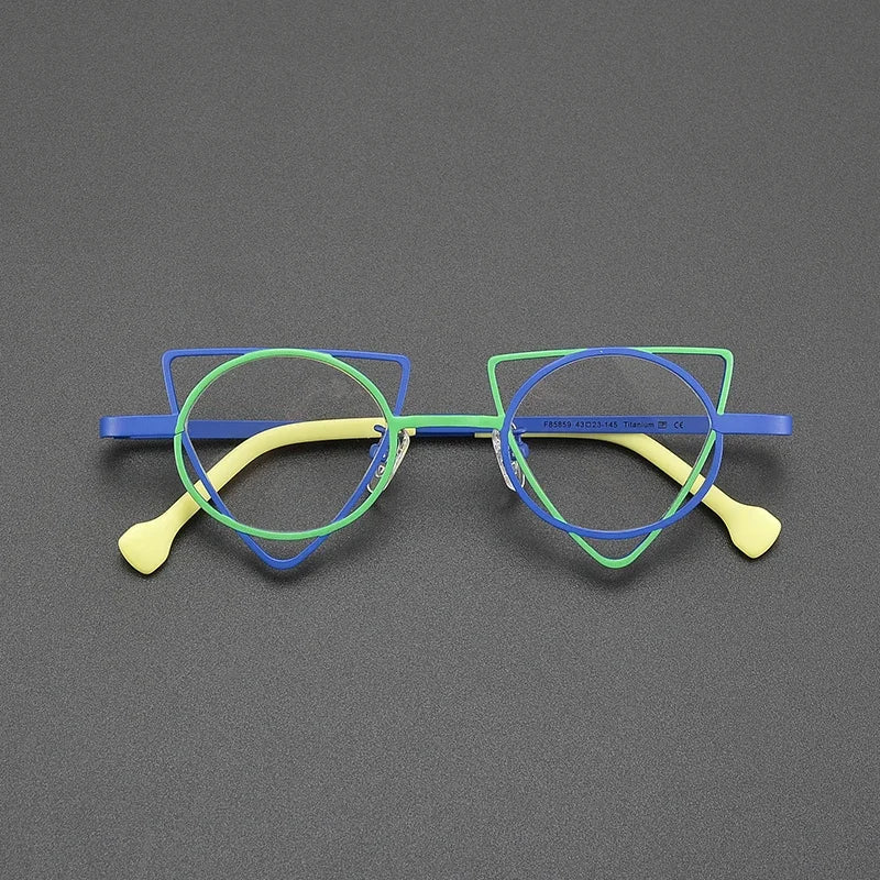 Ultra Light Pure Titanium Inverted Triangle Glasses Frame Female New Multi-color Personality Myopia Reading Prescription Eyewear