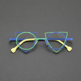 Ultra Light Pure Titanium Inverted Triangle Glasses Frame Female New Multi-color Personality Myopia Reading Prescription Eyewear