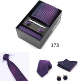 Men's Tie Gift Box With Neckties Handkerchiefs Cufflinks Tie Clips 6-Piece sets Group Business Wedding Festival Formal Ties