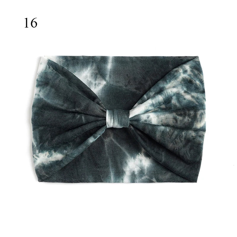 Bohemian Wide Stretch Headbands Multi-color Tie-dyed Yoga Sweatband Turban Head Wrap Bandana Women Hair Accessories Wholesale