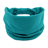 Headwrap Solid Color Knot Wide Headbands for Women Soft Cotton Sports Elastic Hair Bands Accessories Yoga Bandana Bandage