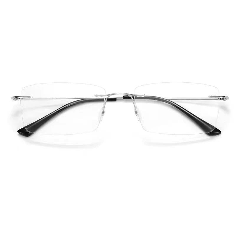 Titanium Reading Glasses Men High Quality Magnifying Presbyopic Eyeglasses Titanium Frames Anti Blue Light Rimless Glasses Men