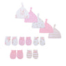Unisex Newborn Cotton Baby Boys Sleep Headwear Solid Color Fitted Hats+Gloves Set Baby Girls Nightcap Cartoon Baby Accessories