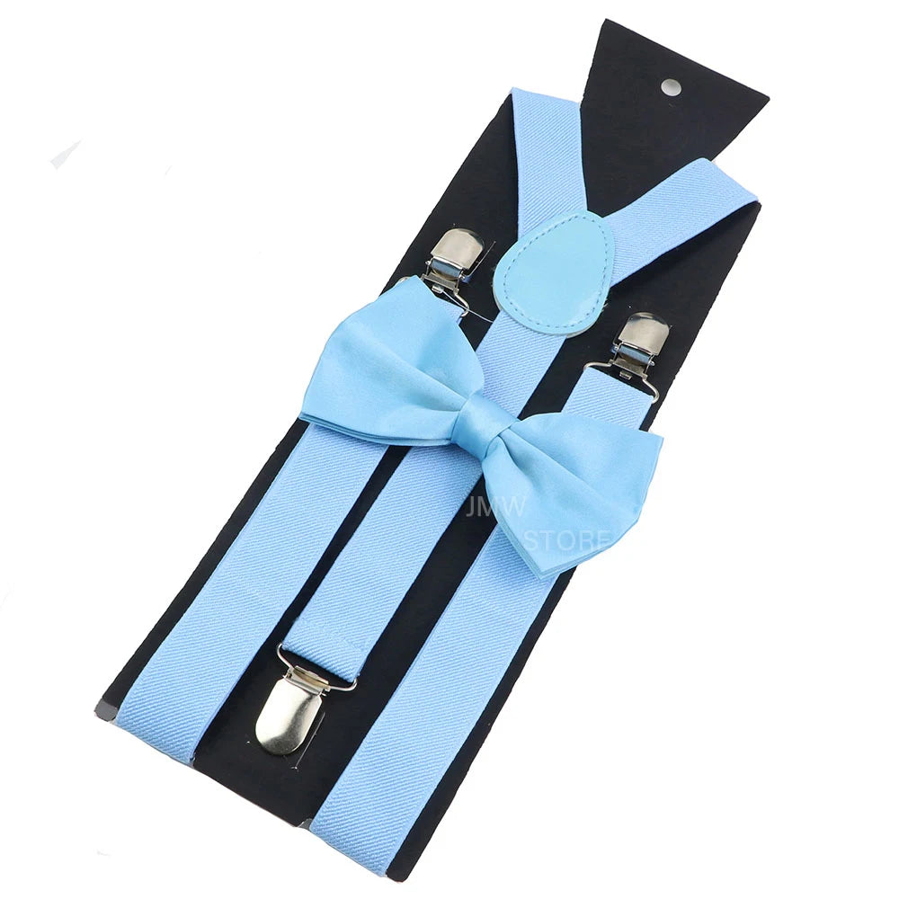 Elastic Leather Suspenders Bowtie Set Braces Men Women Sage Green Adjustable Braces Straps For Wedding Y-Back Shirt Accessories