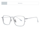 American Design Men Square Frames Handmade Retro Pure Titanium Glasses Thick Edges Business Eyeglasses Suitable for Large Faces