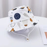 1-5 Years Cartoon Printing Baby Bucket Hat Cotton Breathable Kids Fisherman Hat Infant Toddle Sun Hat with Drawstring Baby Cap